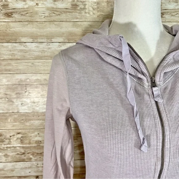 Carhartt- Lavender Waffle Fabric Zip Up Hooded Lightweight Sweatshirt- XS 0-2 - Picture 2 of 7
